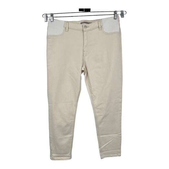 Hudson Denim - Hudson jeans Lana Maternity Mid-Rise Slim Boyfriend cream size 34 DEFECT